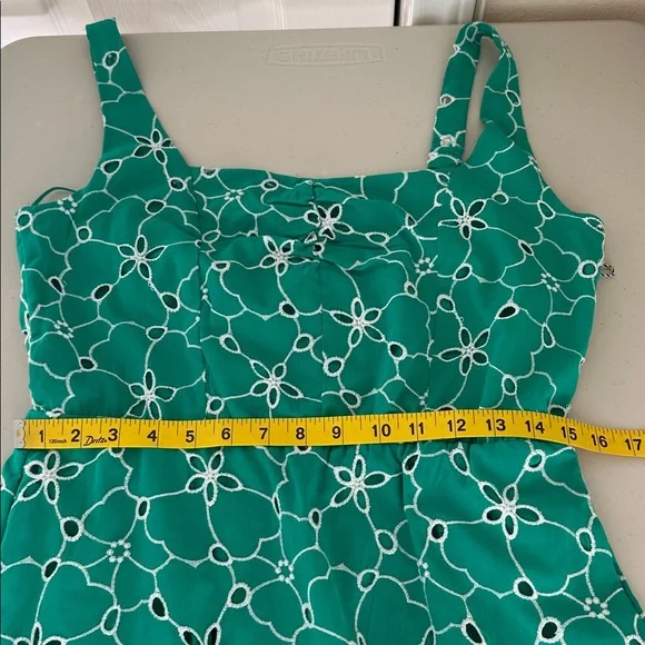 NWT Draper James Green Sundress with White Link-embroidery Size Medium - Picture 8 of 15